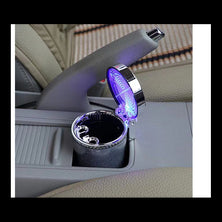 Automobilinė peleninė išskirtinio dizaino šviečianti LED, sidabrinė spalva