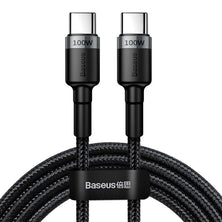 Baseus Cafule PD2.0 100 W blykstės įkrovimas USB C tipo kabeliui (20V 5A) 2m pilka+juoda