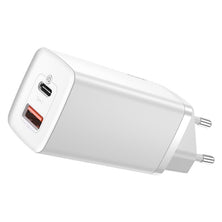 Baseus GaN2 Lite greitas kelioninis įkroviklis USB+C 65W EU (balta)
