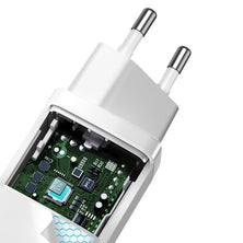 Baseus GaN2 Lite greitas kelioninis įkroviklis USB+C 65W EU (balta)